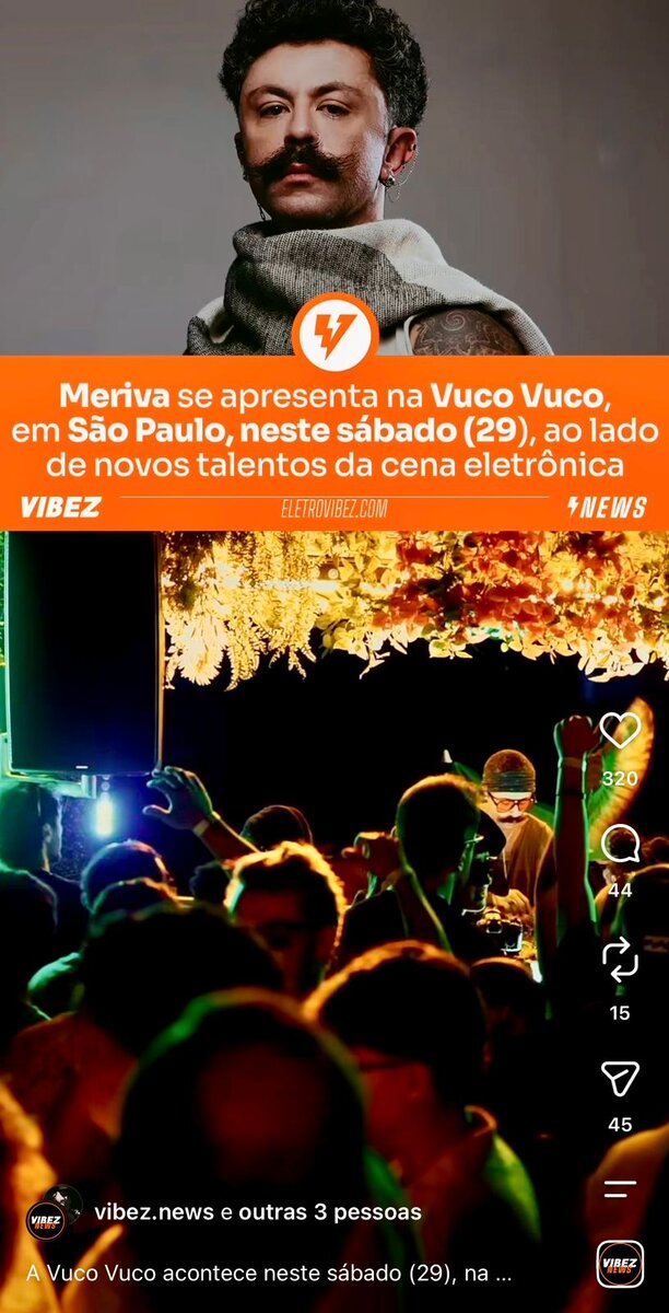 Post da Eletrovibez sobre a Vuco Vuco